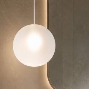 Toplight lampadario a sospensione da bagno moderna sfera bianca