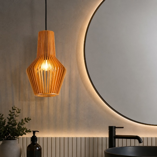 Citrus-3 sp1 ideal lux lampadario a sospensione legno per bagno
