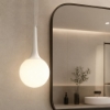 Affralux potiri lampadario a sospensione da bagno sfera vetro bianca moderna