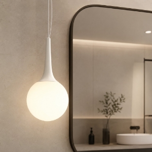 Affralux potiri lampadario a sospensione da bagno sfera vetro bianca moderna