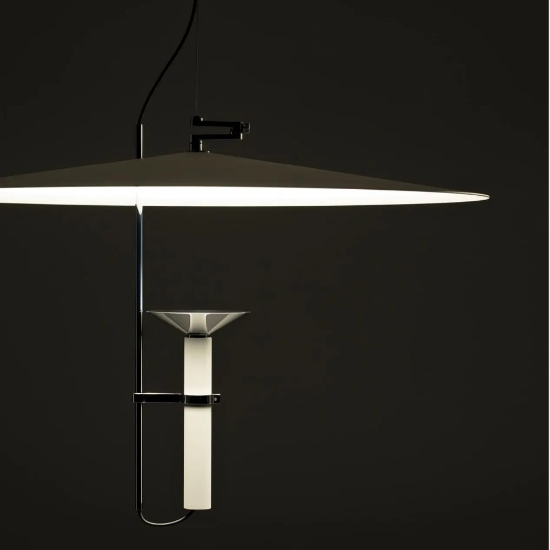 Lampadario per tavolo da pranzo design stilnovo luna bianco led 3000k