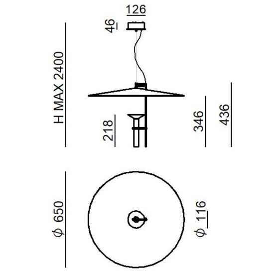 Lampadario moderno disco nero e oro stilnovo luna led 3000k