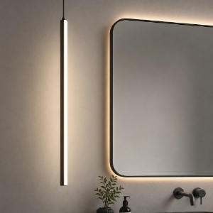Maytoni halo lampadario a sospensione per bagno nera led 11w cct da 3000k a 4000k