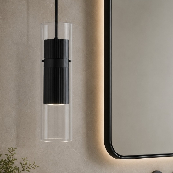 Maytoni dynamics lampadario a sospensione per bagno colore nero