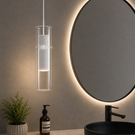 Maytoni dynamics lampada a sospensione bianca per bagno