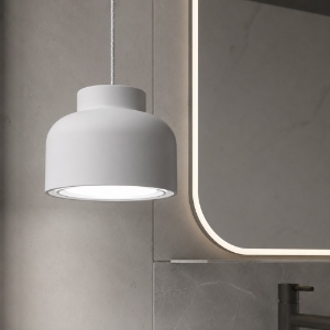 Lampadario a sospensione per bagno vivida bottone titanio