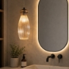 Ondaluce madagascar lampadario per bagno piccolo in vetro a sospensione ambra