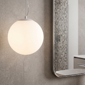 Affralux potiri lampada a sospensione sfera vetro bianco per bagno