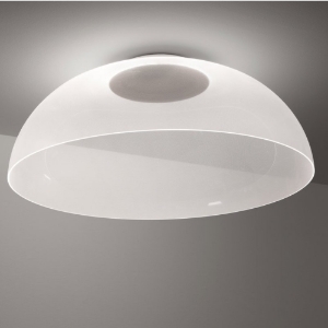 Plafoniera moderna led 37w 3000k finitura bianco trasparente demi stilnovo