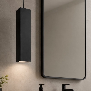 Sky sp1 ideal lux lampada sospensione da bagno quadrata nero