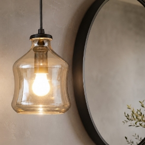So pin a ondaluce lampada a sospensione per bagno vetro ambra