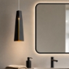 Lampada a sospensione da bagno led 6w cono in metallo nero e oro 3000k