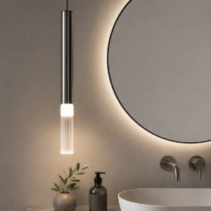 Lampada a sospensione da bagno perenz poule fume cilindro led 3000k dimmerabile