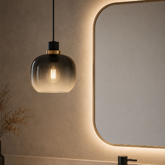 Eglo oilella lampada in vetro per bagno moderno
