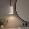 Lampadario a sospensione cilindro corto bianco pendente per bagno