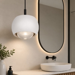 Lampada led 12w 3000k a sospensione bianca design per bagno