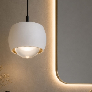 Lampada a sospensione bianca led 3000k per bagno moderno