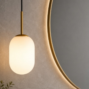 Lampadario di vetro oro sfera vetro per bagno moderno