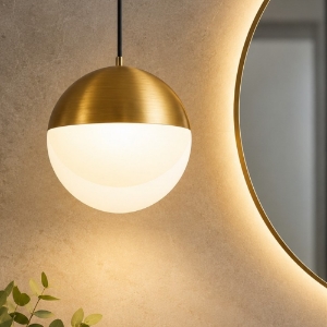 Lampada a sospensione da bagno sfera oro led 3000k linea light