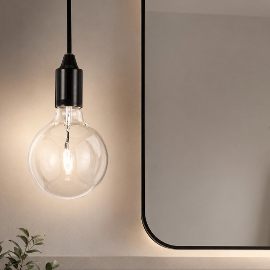 Ideal lux edison sp1 lampadario a sospensione nero per bagno