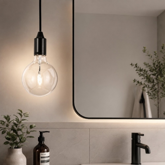 Ideal lux edison sp1 lampadario a sospensione nero per bagno