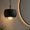 Lampadario a sospensione nera tonda moderna per bagno led 13w 3000k