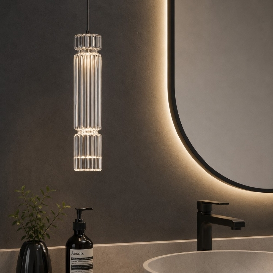Maytoni ordo lampada a sospensione cilindrica per bagno led 3000k