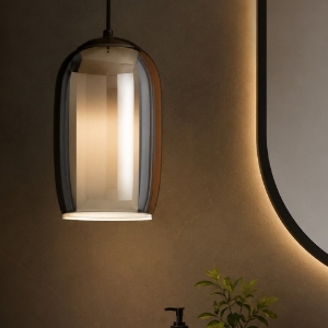 Ondaluce so bonnie fume base nero lampada pendente da bagno