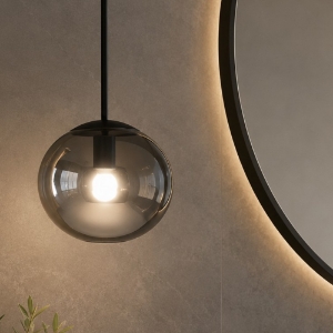Ondaluce so jewel lampada a sospensione nera per bagno