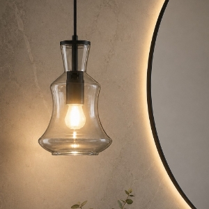 Ondaluce so pin b lampada sospensione per bagno vetro fume