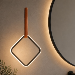 Lampada a sospensione da bagno ondaluce so regoli square led design moderna 3000k