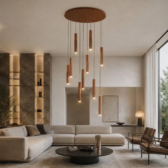 Lampade a sospensione moderne 10 luci oro rosato led 80w cct 3000k 4000k per soggiorno