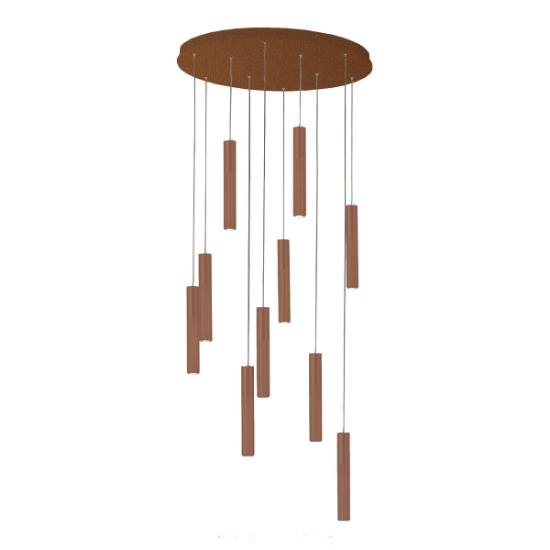 Lampade a sospensione moderne 10 luci oro rosato led 80w cct 3000k 4000k per soggiorno