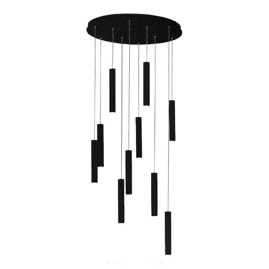 Lampadario a sospensioni cilindri moderno nero led 80w cct 3000k 4000k per salotto