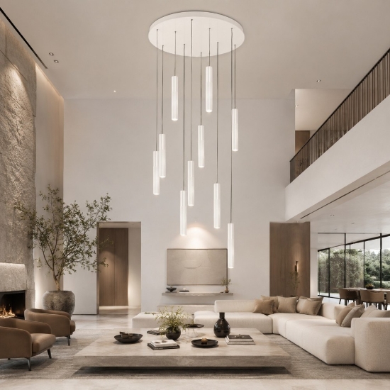 Lampadario a sospensione bianco 10 luci led 80w cct 3000k 4000k per soggiorno moderno