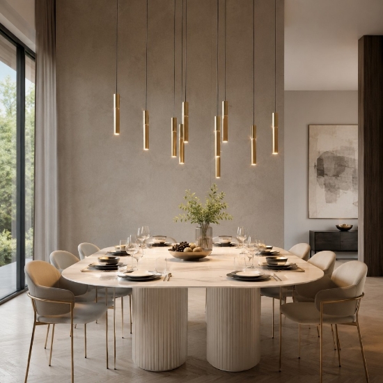 Lampadario a 10 sospensioni moderno oro anodizzato led 80w cct 3000k 4000k per sala