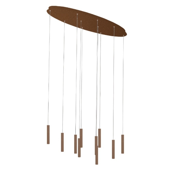 Lampadario a 10 cilindri pendenti moderno oro rosato led 80w cct 3000k 4000k per tavolo sala