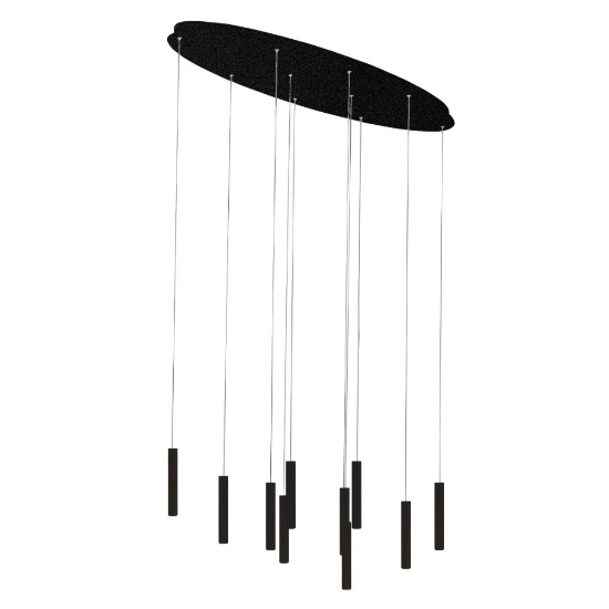 Lampadario nero per tavolo sala 10 pendenti moderno led 80w cct 3000k 4000k biemissione