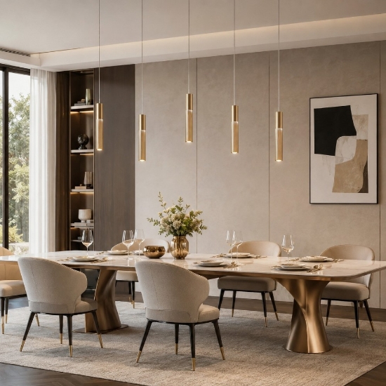 Lampadario a sospensione moderno oro anodizzato 5 luci led 40w cct 3000k 4000k per soggiorno