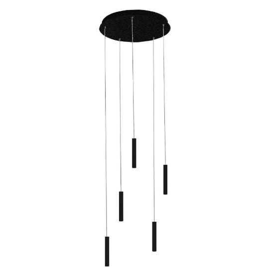 Lampada a sospensione moderna nero cilindri led 40w cct 3000k 4000k biemissione
