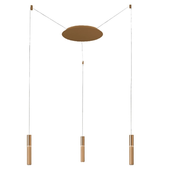 Lampadario 3 luci con decentramento moderno oro spazzolato led 24w cct 3000k 4000k per soggiorno