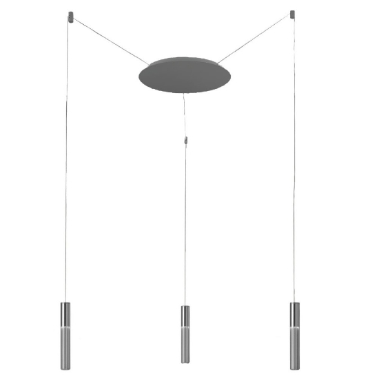 Lampadario per cucina con decentramento 3 luci pendenti moderno alluminio anodizzato led 24w cct 3000k 4000k