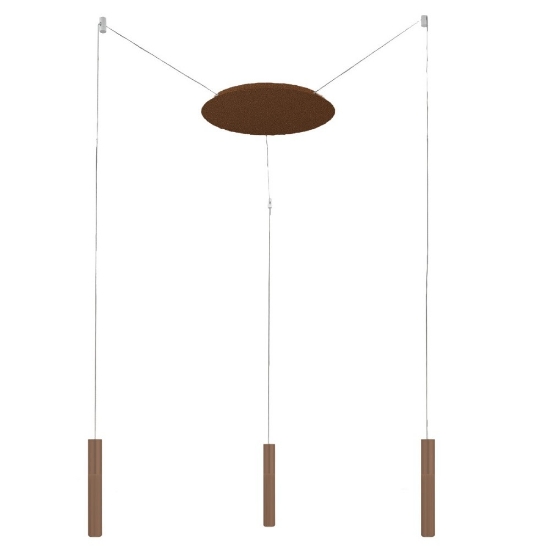 Lampadario 3 luci pendenti con decentramento moderno oro rosato led 24w cct 3000k 4000k per soggiorno