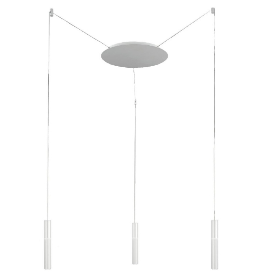 Lampadario a sospensione 3 luci con decentramento moderno bianco led 24w cct 3000k 4000k per soggiorno