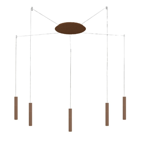 Lampadario 5 luci con decentramento moderno oro rosato led 40w cct 3000k 4000k per soggiorno