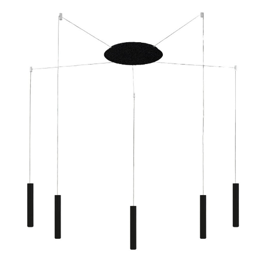 Lampadario a sospensione moderno nero led 40w cct 3000k 4000k biemissione soggiorno