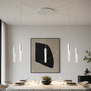Lampadario con decentramento moderna bianca led 40w cct 3000k 4000k per soggiorno