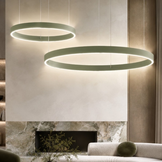 Lampadario a sospensione moderno verde salvia led cct 240w 3000k 4000k per soggiorno