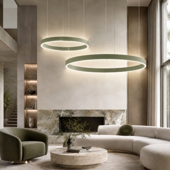 Lampadario a sospensione moderno verde salvia led cct 240w 3000k 4000k per soggiorno