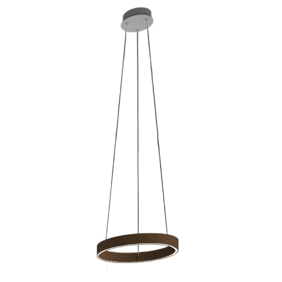 Lampadario a sospensione 40 cm moderno ruggine anello led 36w cct 3000k 4000k per soggiorno